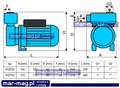 Pompa hydroforowa WZ 250 35L/min 3,9bar Omnigena zdjęcie 3