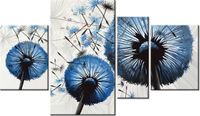 70CM 120CM OBRAZ 4 ELEM DMUCHAWCE NIEBIESKIM KOLORZE ŚCIENNY