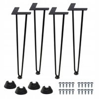 4 x Metalowe nogi do stołu Hairpin legs 41cm CZARNA