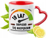 19 Urodziny Czerwony Z Uszkiem W Kształcie Serca Na Prezent