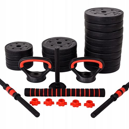 HANTLE BITUMICZNE REGULOWANE 2x20 KG+SZTANGA+UCHWYTY KETTLEBELL RP12-40 na Arena.pl
