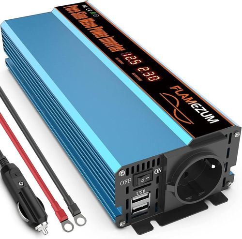 Przetwornica FLAMEZUM 1000/2000 W z 12 V/230 V czysta sinusoida 2xUSB 1x230 na Arena.pl