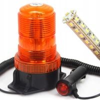LAMPA LED ŚWIATŁO OSTRZEGAWCZE KOGUT MAGNES DO SAMOCHODU LAWETY 10-110V 15W