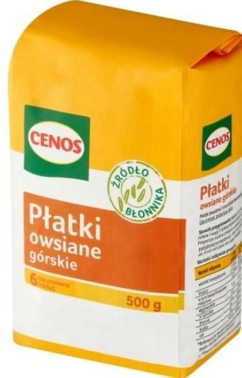 CENOS PŁATKI OWSIANE GÓRSKIE 500G TORBA zdjęcie 1