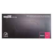 rękawice nitrylowe czarne bezpudrowe s 100szt zarys