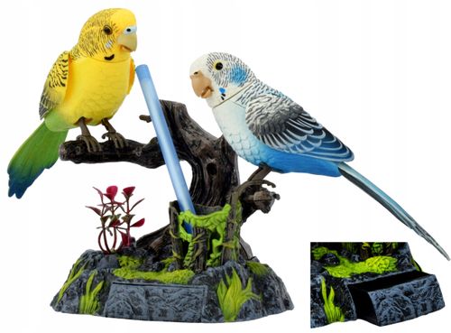 FIGURKA ŚPIEWAJĄCE PTASZKI PAPUGI NA DŁUGOPISY PRZYBORY INTERAKTYWNY DŹWIĘK na Arena.pl