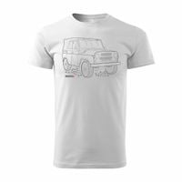 Koszulka z samochodem UAZ 469 452 auto PRL 4x4 męska biała REGULAR L
