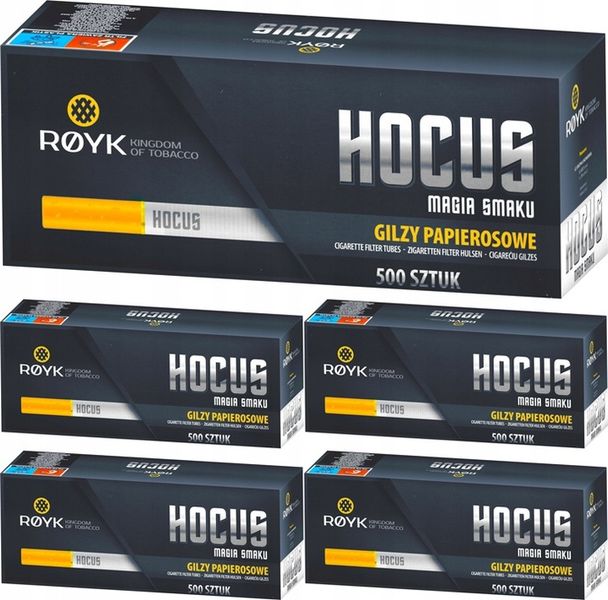 Gilzy papierosowe HOCUS 500szt X 5 zdjęcie 1