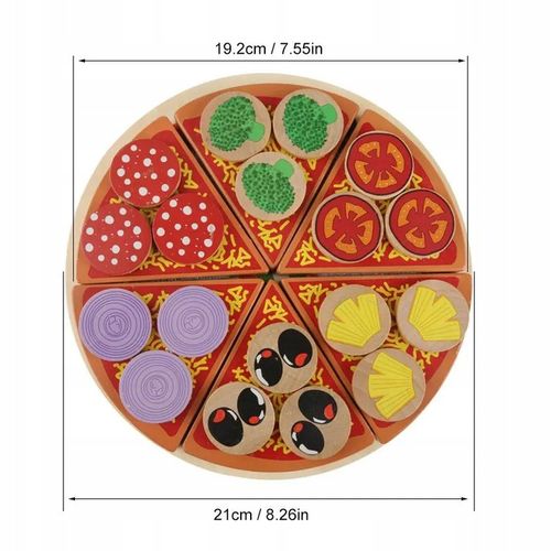 DREWNIANA PIZZA DO KROJENIA UKŁADANKA PIZZY NA RZEP RZEPY AKCESORIA NÓŻ na Arena.pl