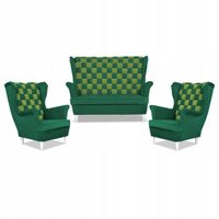 Zestaw uszak CAROL DUO sofa fotele seledynowo - zielony