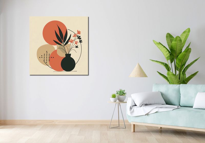 Obraz 90x90cm Wazon z Kwiatami zdjęcie 2