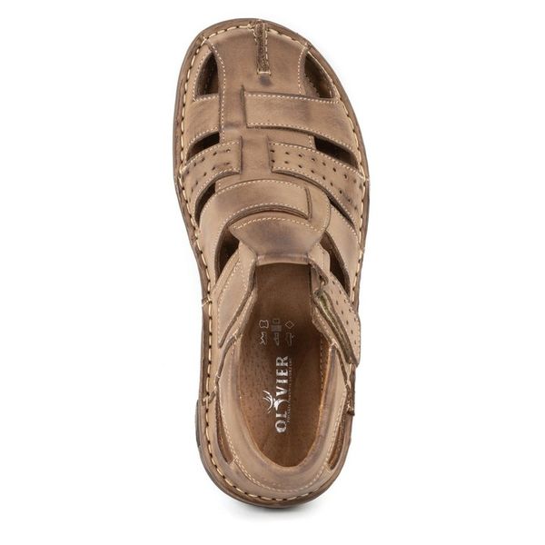 SANDAŁY MĘSKIE SKÓRZANE Z ZAKRYTYMI PALCAMI POLSKIE 467 BRĄZOWE 43 zdjęcie 9