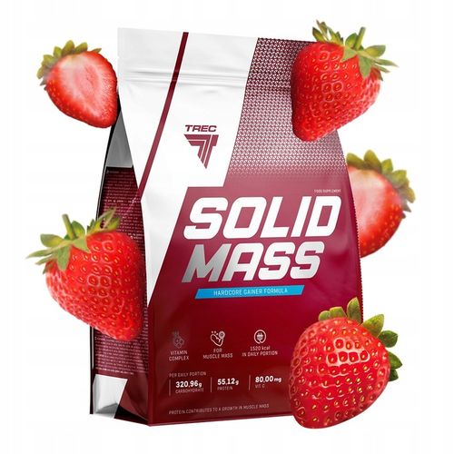 GAINER TREC SOLID MASS 3000g SMACZNY ZESTAW BIAŁEK I WĘGLOWODANÓW 3 kg na Arena.pl