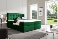 Stylowe łóżko kontynentalne z pojemnikiem na pościel do sypialni FOCUS zielone 160x200
