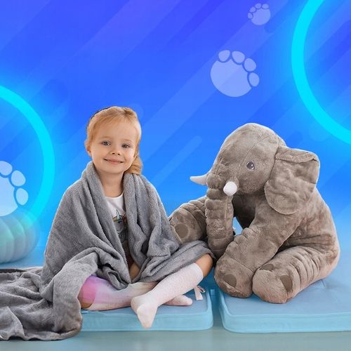 DUŻA PODUSZKA SŁOŃ MASKOTKA PRZYTULANKA PLUSZOWY MIŚ PREZENT DZIECKA JASIEK na Arena.pl