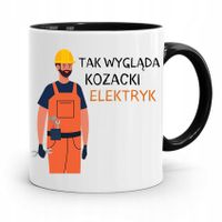 Kubek Czarny Dla Elektryka Kozacki Elektryk Z Nadrukiem Ze Zdjęciem