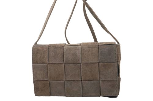 Torebka listonoszka zamszowa - Beżowa ciemna na Arena.pl