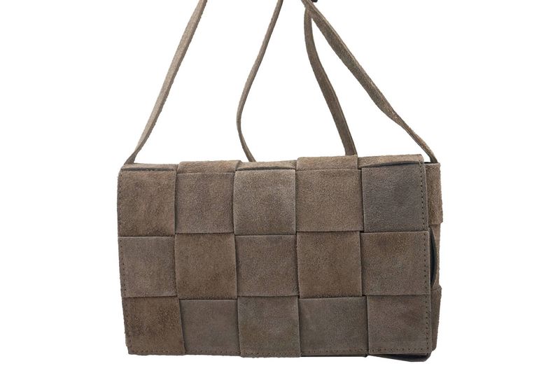 Torebka listonoszka zamszowa - Beżowa ciemna zdjęcie 4