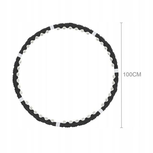 Hula hop magnetyczne do ćwiczeń z wypustkami masujące DDK 100 cm czarne na Arena.pl