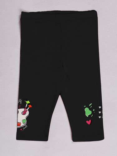 Legginsy dziewczęce getry 3/4 z aplikacją 3D czarne 122-128 YOCLUB na Arena.pl