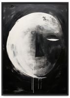 Plakat księżyc twarz 50x70 cm w czarnej ramie