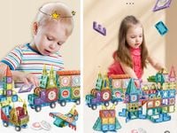 51w1 Zestaw Klocków Edukacyjne Klocki Magnetyczne Sensoryczne Panele Figury