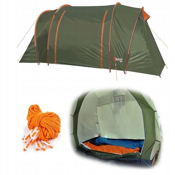 DUŻY NAMIOT 4 OSOBOWY TURYSTYCZNY KEMPINGOWY 2 SYPIALNIE RODZINNY zdjęcie 1