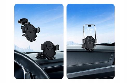 AUTOMATYCZNY UCHWYT SAMOCHODOWY BASEUS UltraControl NA KOKPIT SZYBĘ 360° na Arena.pl