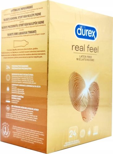 Prezerwatywy Durex REAL FEEL bez lateksu klasyczne nawilżane 24 szt. na Arena.pl