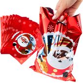 Worki Torebki Na Prezenty, Foliowe Woreczki, Mikołajki, Świąteczne,  10Szt.