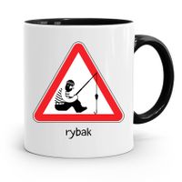 Kubek Czarny Dla Wędkarza Rybaka Rybak Prezent Z Nadrukiem Ze Zdjęciem