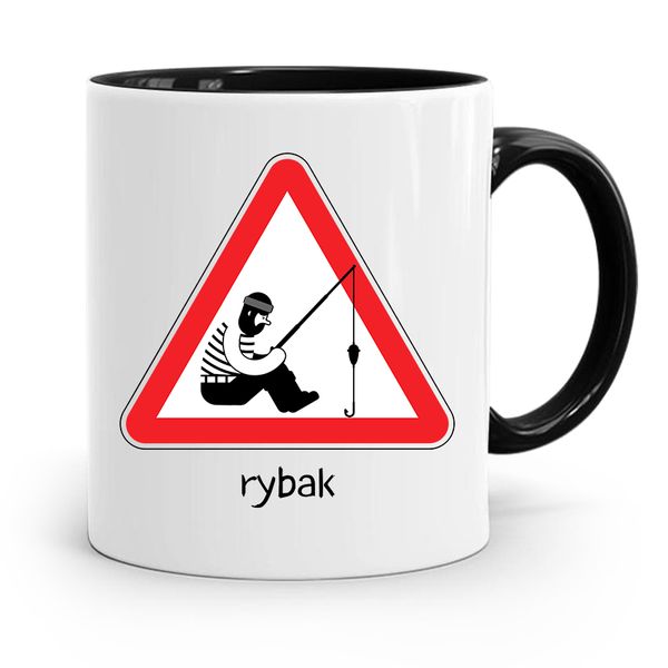Kubek Czarny Dla Wędkarza Rybaka Rybak Prezent Z Nadrukiem Ze Zdjęciem zdjęcie 1