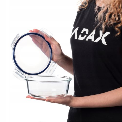 KADAX Szklany Pojemnik Na Żywność 950ml Z Pokrywką Śniadaniówka na Arena.pl