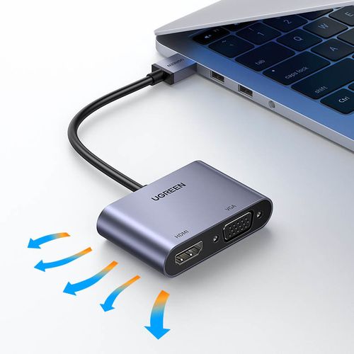 przejściówka adapter usb - hdmi + vga szara na Arena.pl