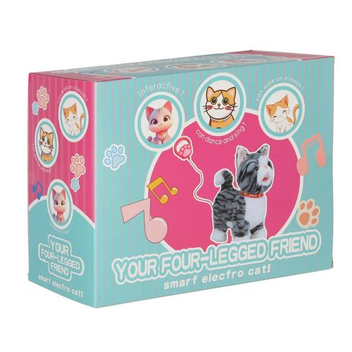 Interaktywny Kotek Pluszak na Smyczy Miauczy Chodzi Gra Zabawka dla Dzieci na Arena.pl