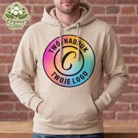Bluza z kapturem Organic Cotton morski petrol z Twoim nadrukiem - Kangaroo M