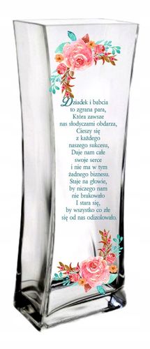 Elegancki wazon z nadrukiem dla babci i dziadka na Arena.pl