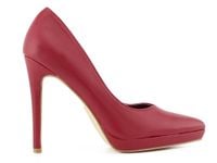 Bordowe szpilki na platformie eko skóra 38