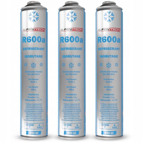 Czynnik chłodniczy klimatyzacji lodówki R600a 1000ml 420g + x 6 na Arena.pl