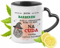 Dla Barbera Kubek Czarny Z Uszkiem W Kształcie Serca Na Prezent Z Nadrukiem