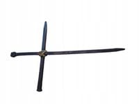 Stalowy kuty krzyż rustykalny z węzłem mosiężnym 30 cm