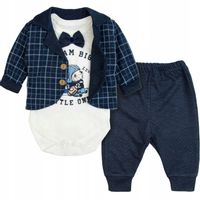 KOMPLET WIZYTOWY body z muchą spodnie marynarka 62