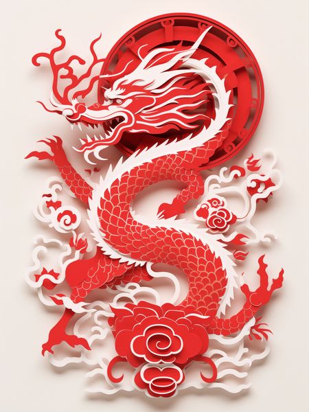 Plakat 75x100cm Czerwony Smok zdjęcie 1