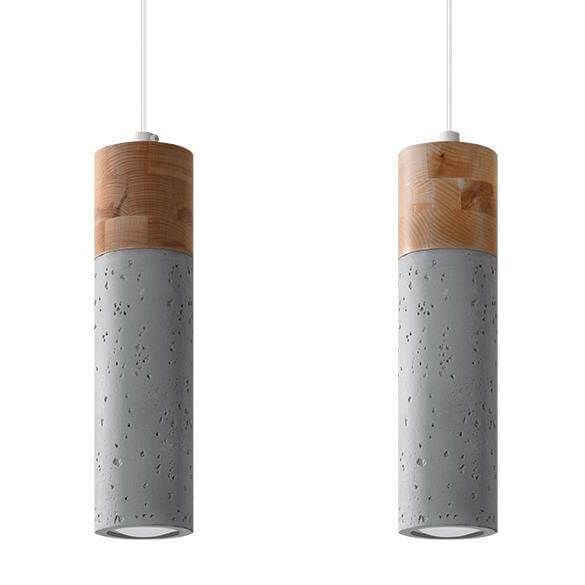 Betonowa lampa wisząca SL.0966 do kuchni betonowa drewniana zdjęcie 1