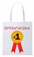 Torba Biała Eco Shopper Dla Sprzątaczki Prezent Z Nadrukiem Ze Zdjęciem