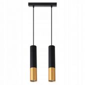 LAMPA WISZĄCA LED 1M CZARNO-ZŁOTA 2X GU10 LOFT TUBA NOWOCZESNA