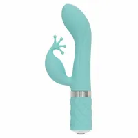 pillow talk kinky teal - dwusilnikowy model punktu g i łechtaczki
