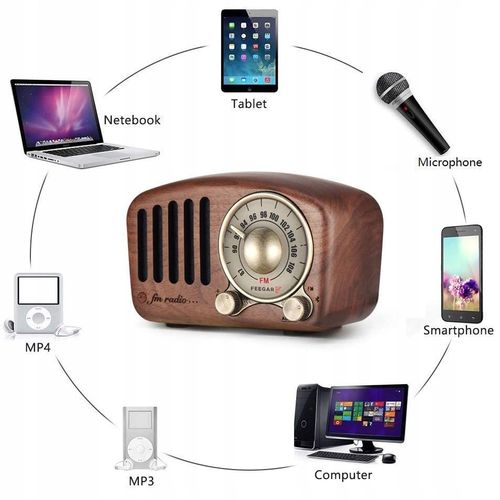 Feegar Retro Radio Kuchenne Z Drewna Fm 10H Bt 4.2 na Arena.pl