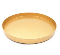 PODSTAWKA DEKORACYJNA ZŁOTA OKRĄGŁA TALERZ POD ŚWIECE STROIKI 22cm