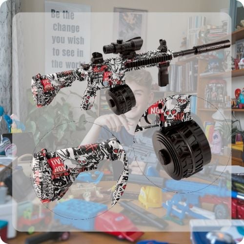 BEZPIECZNY WIELKI KARABIN NA KULKI ŻELOWE AUTOMAT MASZYNOWY PISTOLET BROŃ na Arena.pl